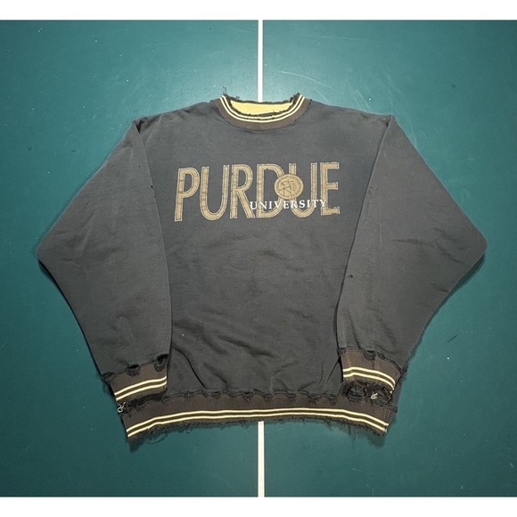 Vintage 90s Purdue Boilermakers Crewneck Sweatshirt Size M Sun Faded Distressed - Picture 1 of 16